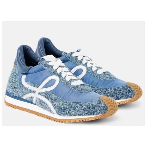 LOEWE Flow Runner Raw Denim Sneakers Size 38 8 NWOB! - Picture 1 of 11